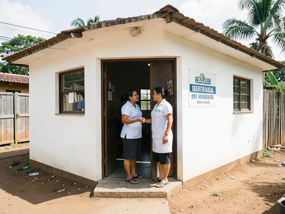 Nurse receiving a patient at the local health unit