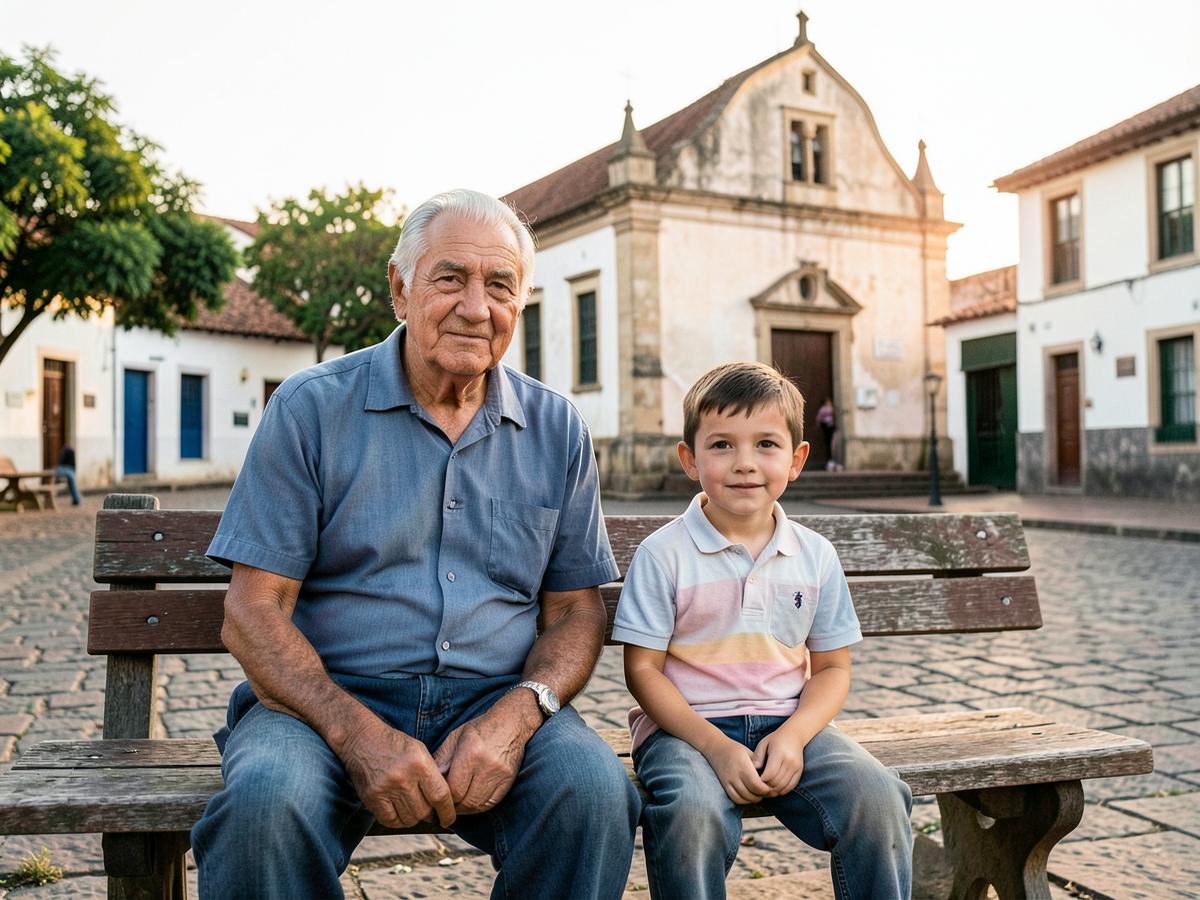 Three generations of a Zaragoza family at home